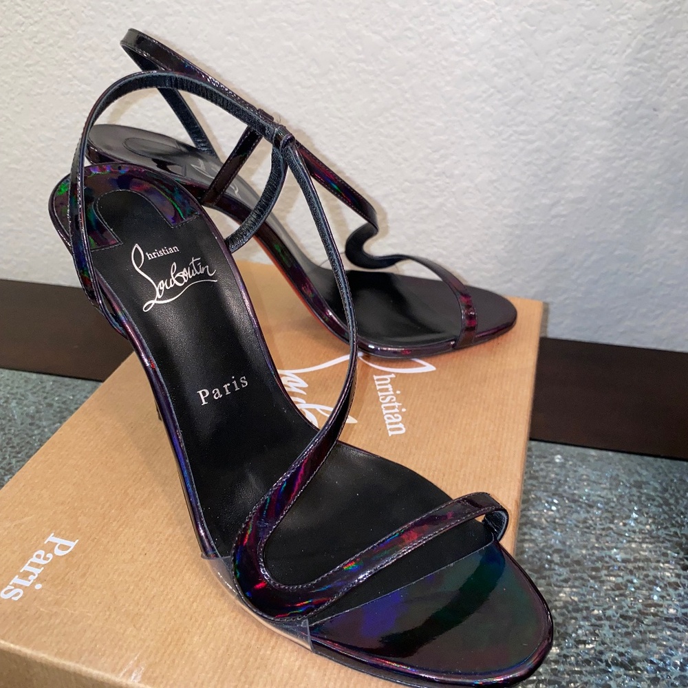 Christian Louboutin Rosalie 100 mm Sandals - Leather and PVC - Black - Women